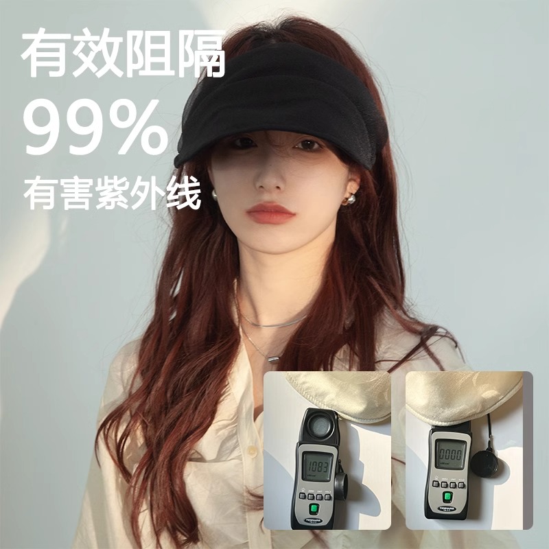 Classy key新加坡设计师联名款可折叠空顶帽子显脸小网纱防