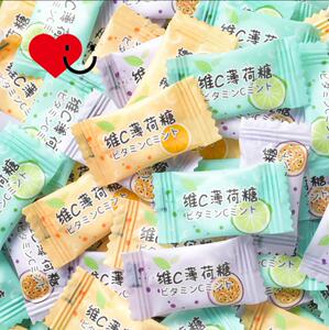 随爱维生素c糖陈皮含片散装水果味糖圈圈清新口气网红无糖薄荷糖