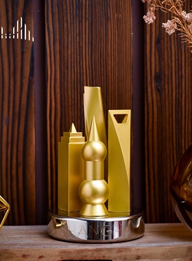 抽象创意摆件树脂与金属轻奢模型