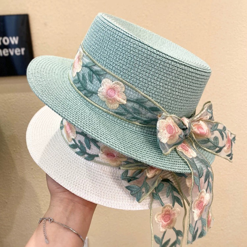 国风帽子装饰带复古花朵帽带