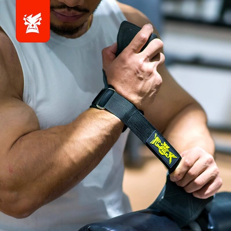 PK牛皮助力带健身硬拉引体向上练背握力男女护掌护腕单杠辅助手套