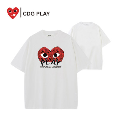 CDG PLAY专柜同款短袖T恤女2024夏季新款打底衫时尚休闲上衣男