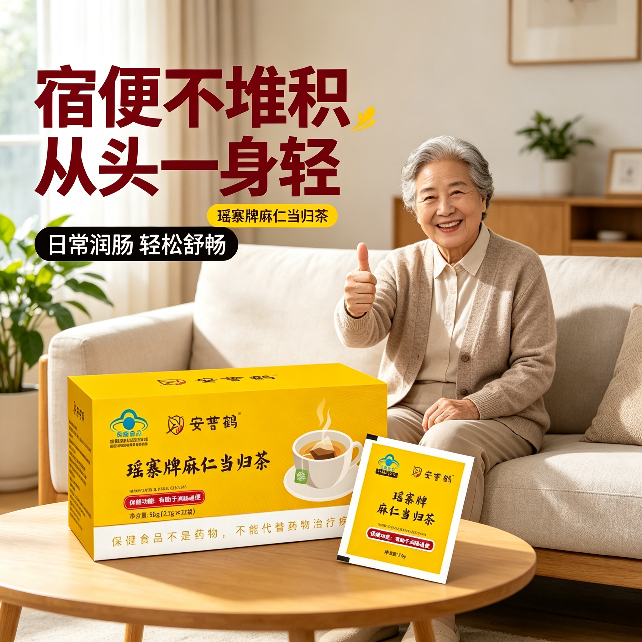 瑶寨牌麻仁当归茶22袋/盒有助于润肠通便秘者清宿便有便意拉不出