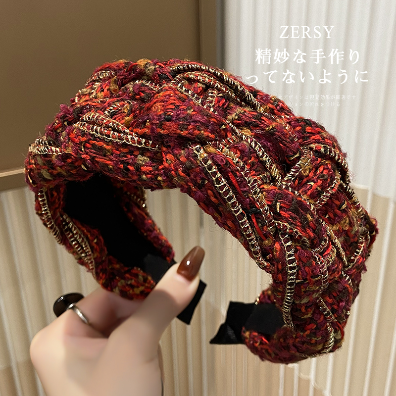 大头围编织秋冬超宽发带佐希毛线