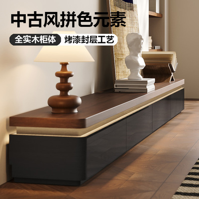 中古风落地电视柜客厅家用