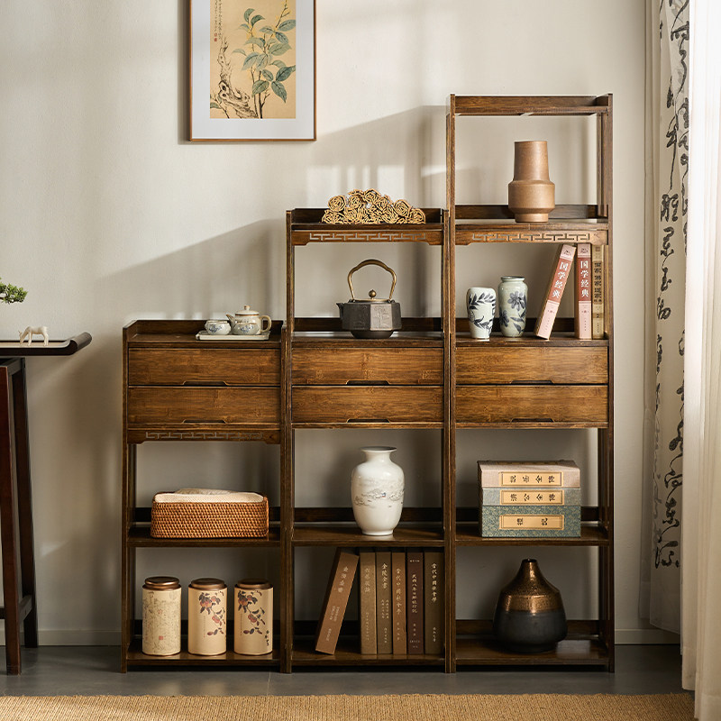 小型博古架新中式实木茶叶收纳柜摆件古董茶架隔断置物茶室茶柜子,住宅家具,多宝格/博古架,淘宝优惠券,粉丝福利购,淘宝优惠卷