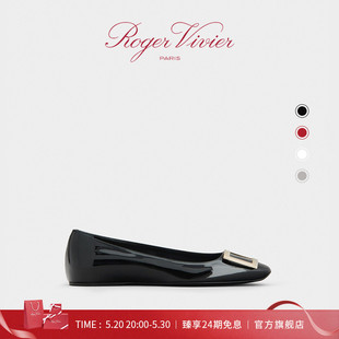 24期免息 Roger Vivier rv方扣单鞋 RV女鞋 Trompette芭蕾舞鞋