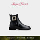 新年礼物 Roger Vivier RV女靴Viv Rangers饰扣皮革切尔西靴