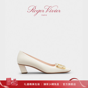 24期免息 Roger Vivier 方扣 RV女鞋 BelleVivier方头高跟鞋