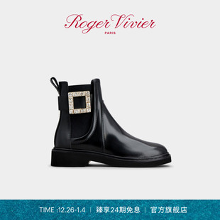 RV女靴Viv Vivier Roger Rangers饰扣皮革切尔西靴 24期免息
