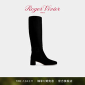 Tres Vivier绒面皮革长靴 Vivier RV女鞋 新年礼物 Roger
