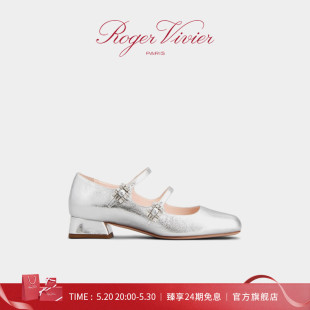 Roger Vivier钻扣皮革玛丽珍鞋 RV女鞋 Vivier Tres 24期免息