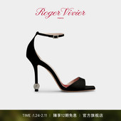 Jewel Heel饰扣织物细跟凉鞋 Vivier RV女鞋 新年礼物 Roger