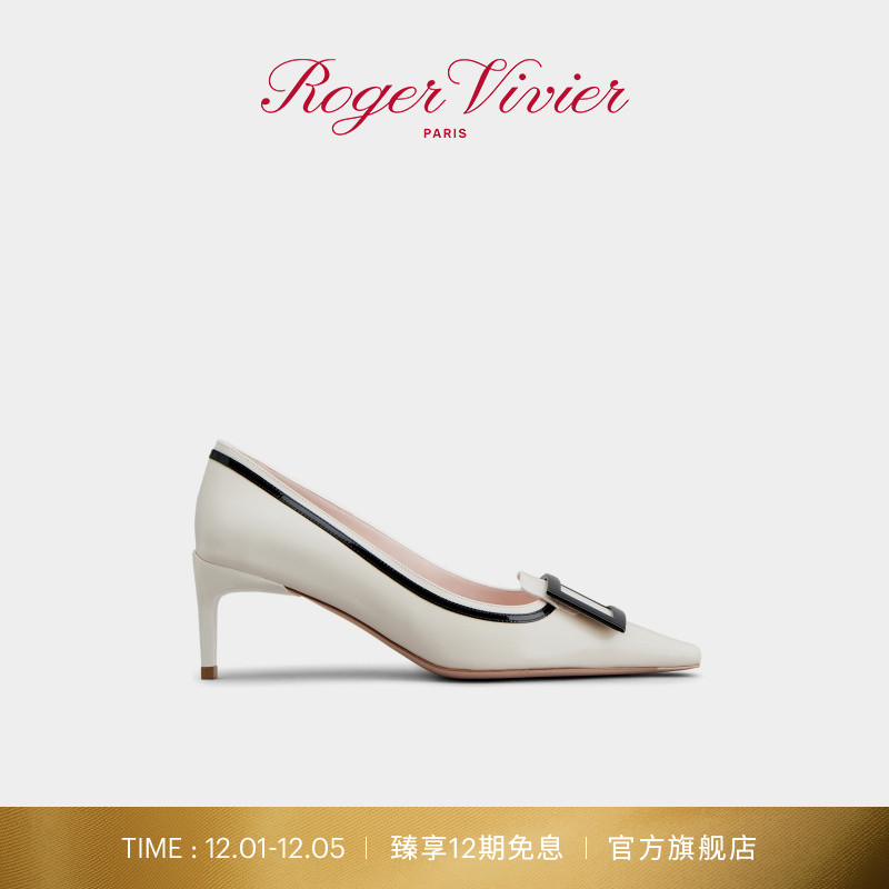 Roger Vivier/RV女鞋Belle Vivier方头高跟粗跟单鞋
