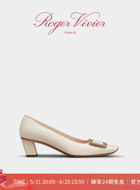 【24期免息】Roger Vivier/RV女鞋Belle Vivier漆皮方扣高跟单鞋