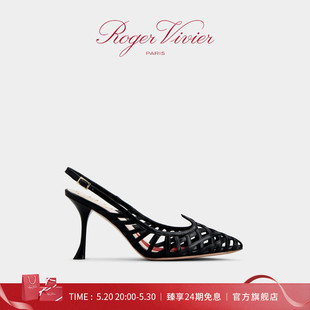 Vivier皮革后袢带高跟鞋 新款 Roger 2024夏季 Love RV女鞋 Vivier