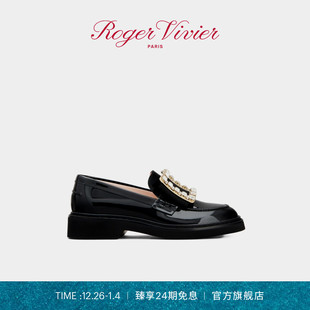 24期免息 Viv Roger RV女鞋 Rangers饰扣漆皮乐福鞋 Vivier