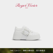 新年礼物 Viv Roger Vivier RV女鞋 Skate饰扣厚底休闲鞋 小白鞋