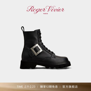 【礼物】Roger Vivier/2025秋冬RV女鞋Viv Rangers方扣短靴