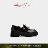 Viv Rangers饰扣皮革厚底乐福鞋 Vivier RV女鞋 新年礼物 Roger