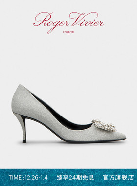 【新年礼物】Roger Vivier/RV女鞋Flower Strass饰扣高跟单鞋婚鞋