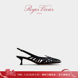 RV女鞋 Vivier皮革小猫跟高跟鞋 Roger Vivier 24期免息 Love