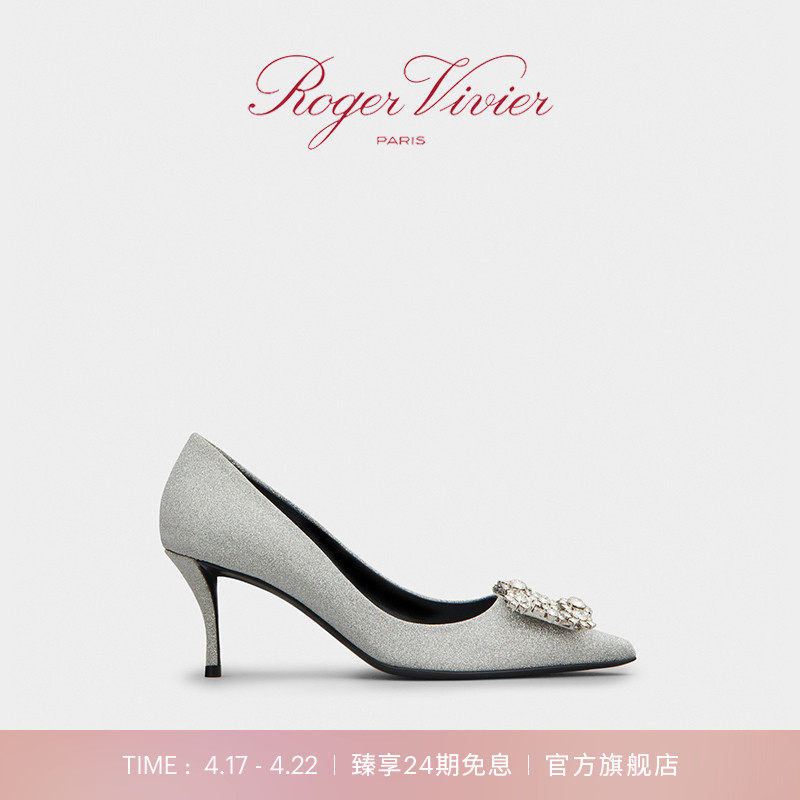 【24期免息】Roger Vivier/RV女鞋Flower Strass高跟鞋单鞋婚鞋