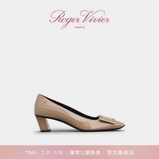 Belle Roger RV女鞋 Vivier Vivier漆皮方扣高跟婚鞋