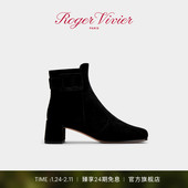 Tres Vivier绒面皮革短靴 Vivier RV女鞋 新年礼物 Roger