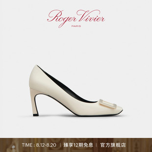 七夕礼物 Vivier Roger 皮革高跟婚鞋 RV女鞋 Trompette方扣单鞋