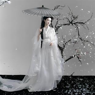 直裾清冷仙气梅花 双层交领长衫 原创魏晋汉服超仙飘逸绣花大袖 古装