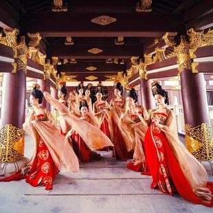 簪花仕女图舞蹈服装古典舞演出服汉服外披艺考服装大袖中国风群舞