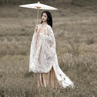 交领直裾清冷汉服女 长衫 子爵秋色原创汉服绣花大袖 衫