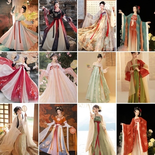 女款汉服出租齐胸襦裙大码唐制七夕飘逸舞蹈中秋清新学生演出唐朝