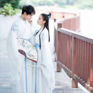 出租原创正品陈情令同款纯白汉服魏晋风男女学生古风表演毕业班服