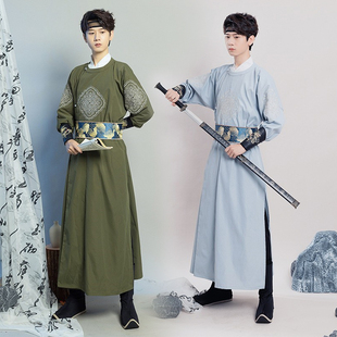出租唐朝汉服男长款圆领袍诗人儒雅书生学生艺术节表演漫展古装