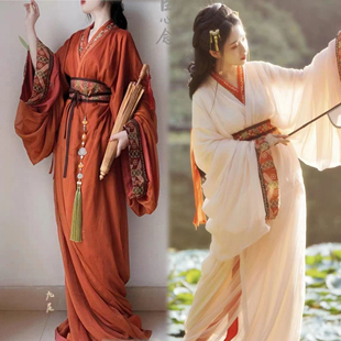 出租汉服战国袍传统交领复原风南北朝直裾古装女红年会汉服朝代秀
