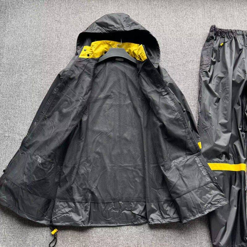 钓鱼户外专用尼龙压胶防暴雨雨衣分体式套装加厚男款加肥大码雨裤