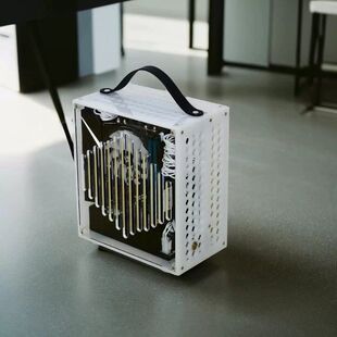 现货包邮mini便携A4手提1U电源迷你ITX独显全透明侧透小主机箱