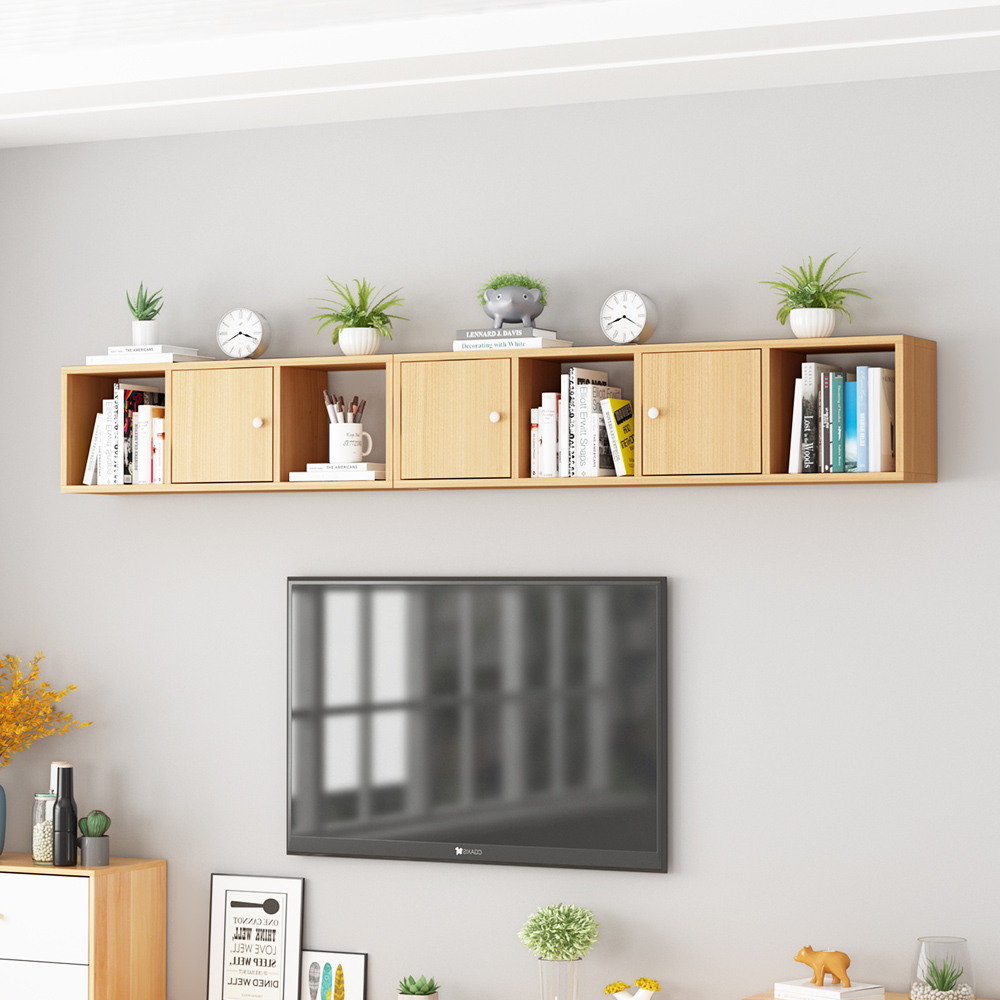 免打孔壁挂式收纳柜小吊柜墙壁柜卧室挂墙架储物柜墙上书架置物架