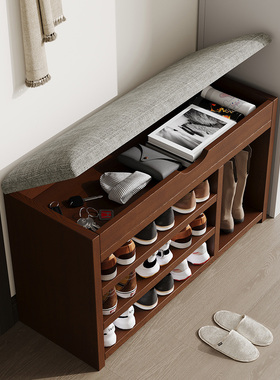 实木换鞋凳家用门口鞋柜坐凳一体入户鞋架子可坐式穿鞋凳进门凳子