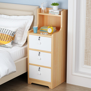 Bedside table simple modern small mini ultra-narrow shelf simple small cabinet bedroom bedside with lock long cabinet