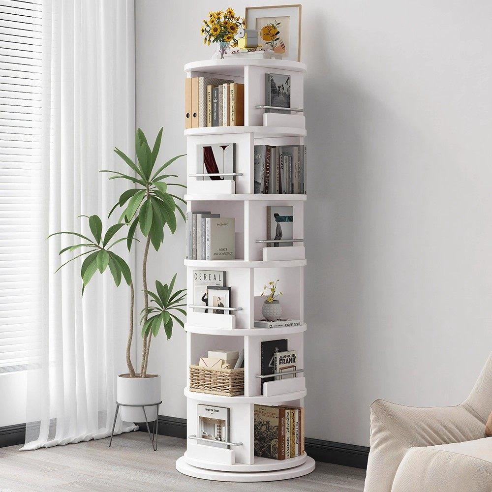 新款旋转书架360度落地移动置物架一体靠墙边小窄柜家用转角书柜,收纳整理,书桌收纳置物架,淘宝优惠券,粉丝福利购,淘宝优惠卷