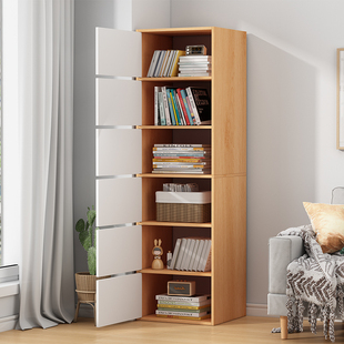 窄缝书柜书架落地简约客厅小型立式 收纳柜子家用书桌置物柜储物柜