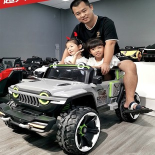 超大儿童电动车双人四轮越野汽车宝宝玩具车可坐大人小孩遥控童车