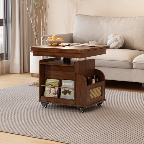 实木升降茶几家用折叠移动茶台小户型茶桌客厅多功能餐桌沙发边几