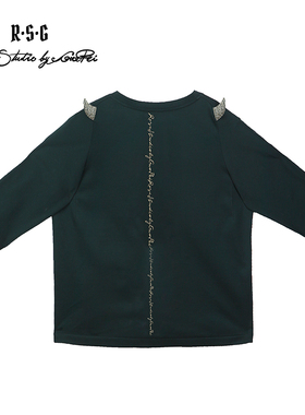 RSG郭培成衣品牌原创设计刺绣牛角纯棉T恤oversize短袖女夏