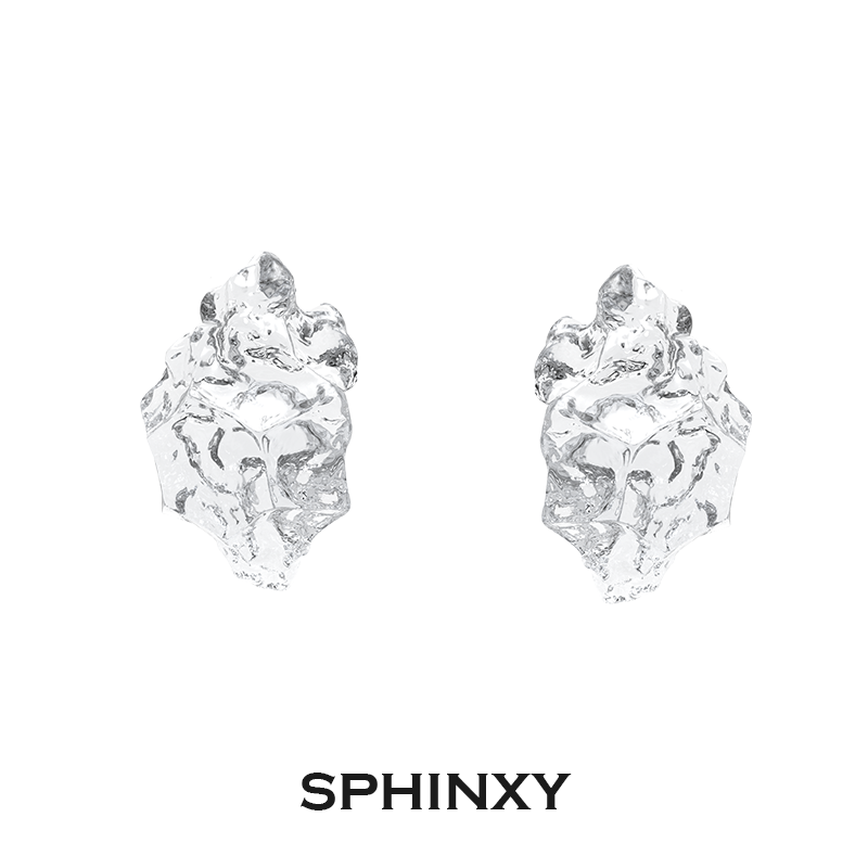 SPHINXY透明树脂耳钉原创设计
