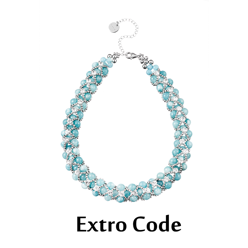 extro code|触手寄生系列 蓝色编织项链 设计感重工手作 frowth