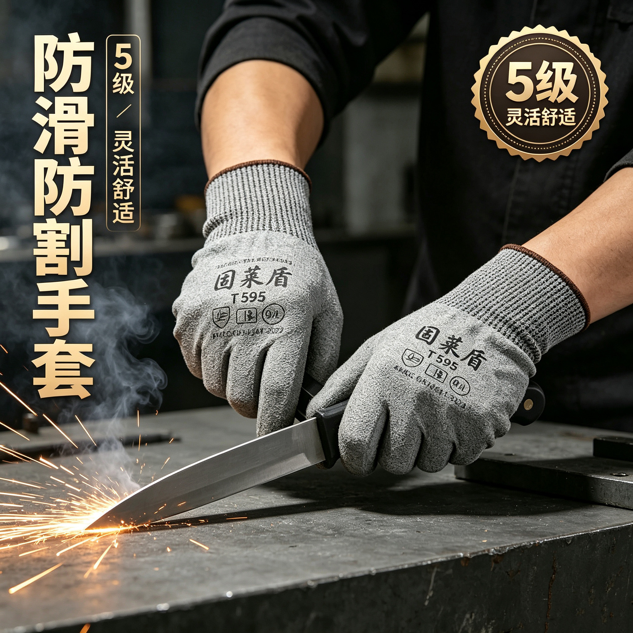 5级防割耐磨防滑劳保手套